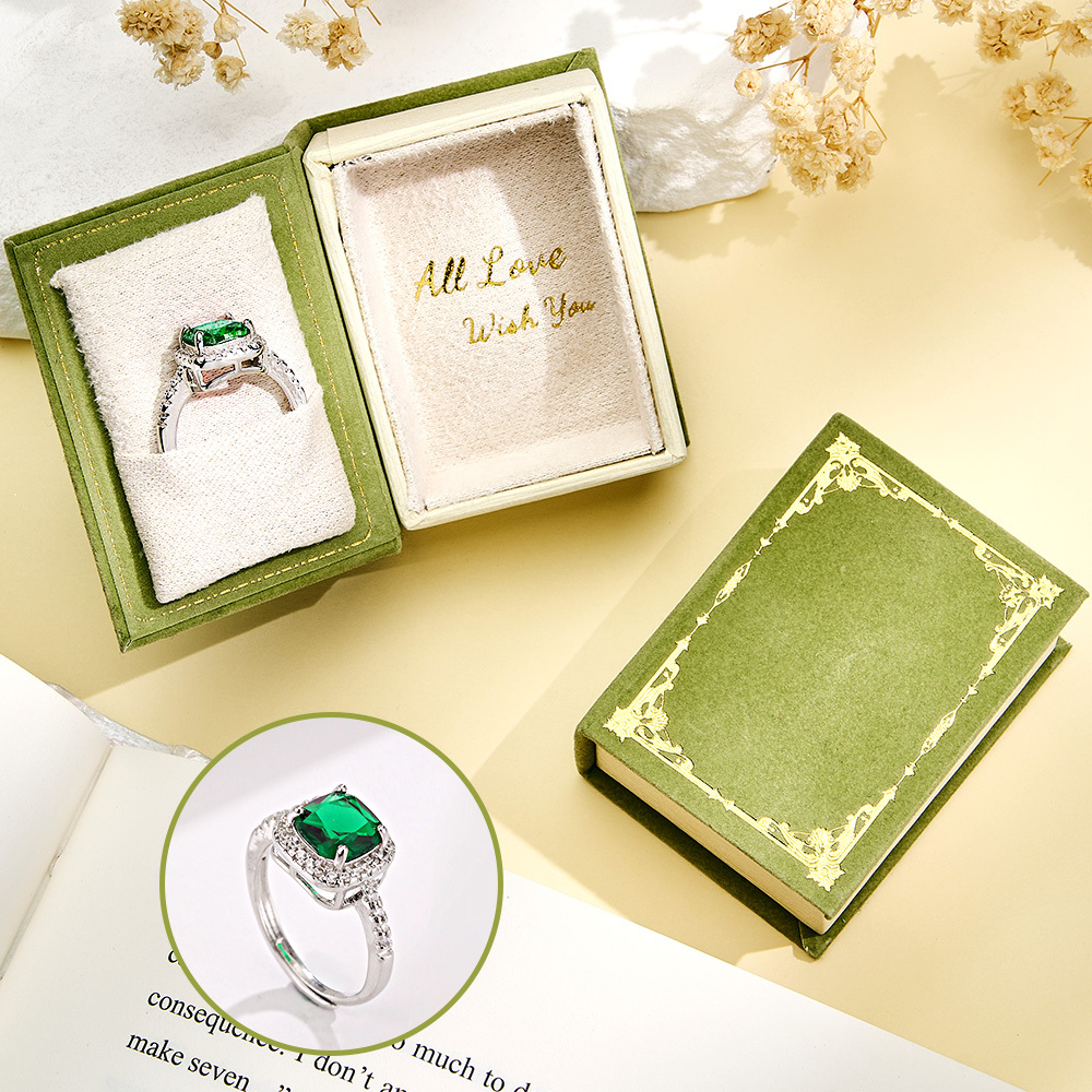 Book Shape Box with Adjustable Ring Multicolor Valentine's Day Gift For Lover For Her - soufeelus
