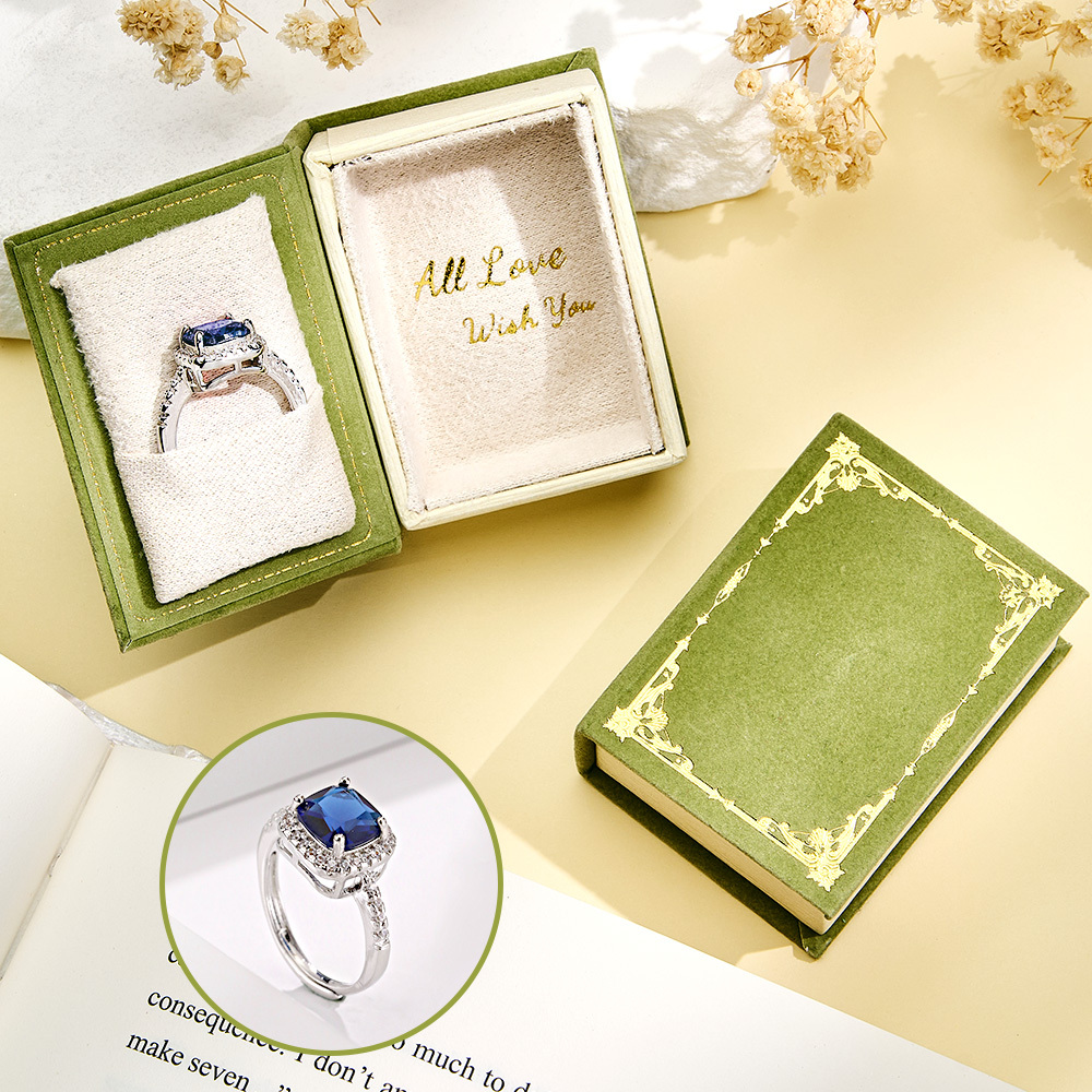 Book Shape Box with Adjustable Ring Multicolor Valentine's Day Gift For Lover For Her - soufeelus