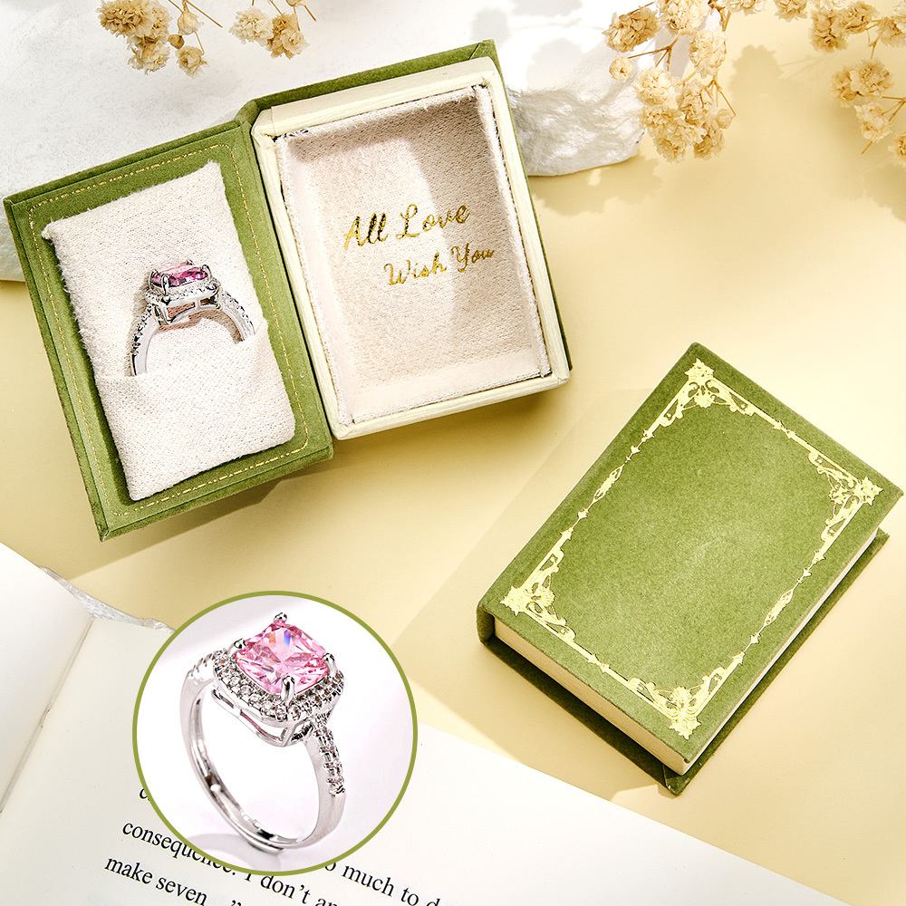 Book Shape Box with Adjustable Ring Multicolor Valentine's Day Gift For Lover For Her