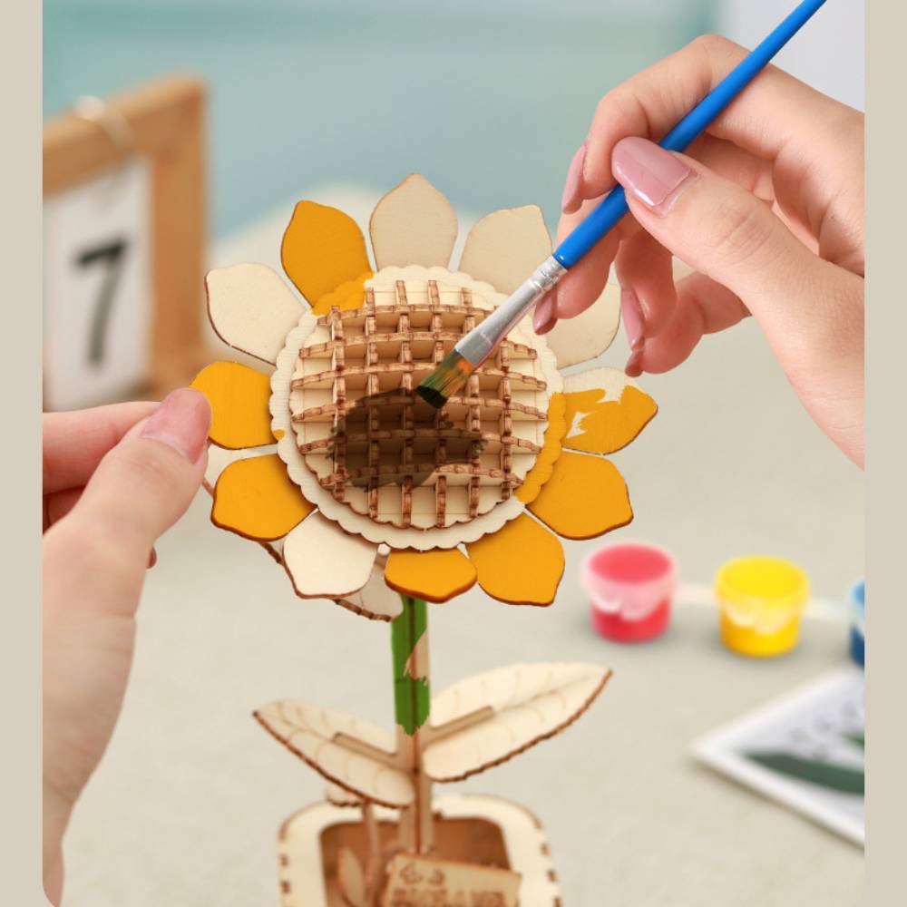 DIY Wooden Flower Puzzle 3D Puzzle Mother's Day Gifts for Mum - soufeelus