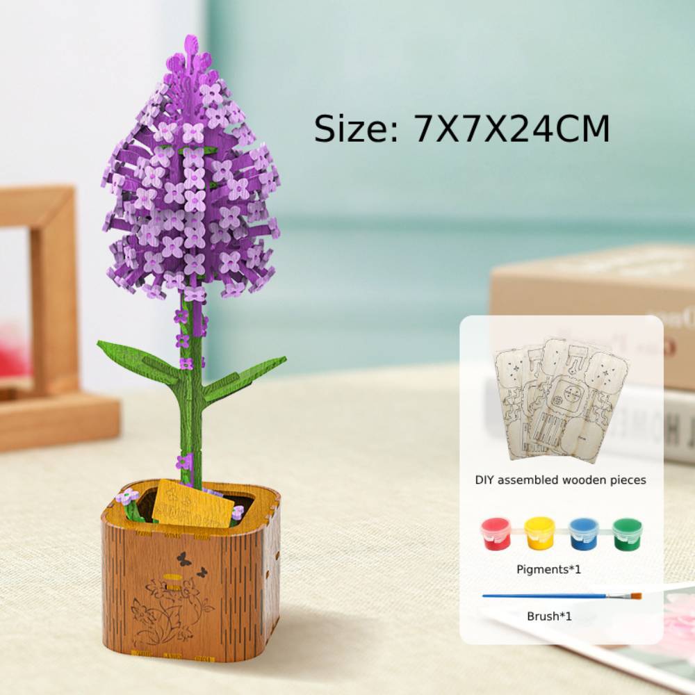 DIY Wooden Flower Puzzle 3D Puzzle Mother's Day Gifts for Mum - soufeelus