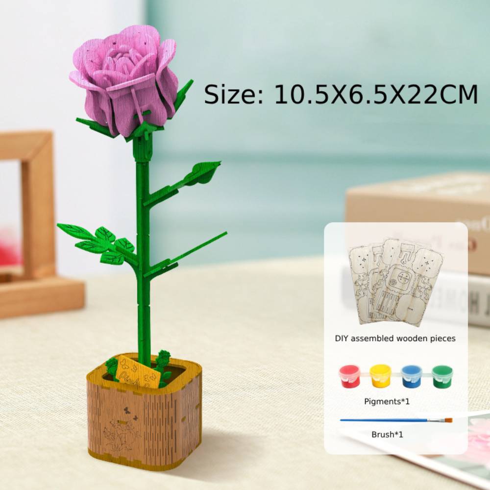 DIY Wooden Flower Puzzle 3D Puzzle Mother's Day Gifts for Mum - soufeelus