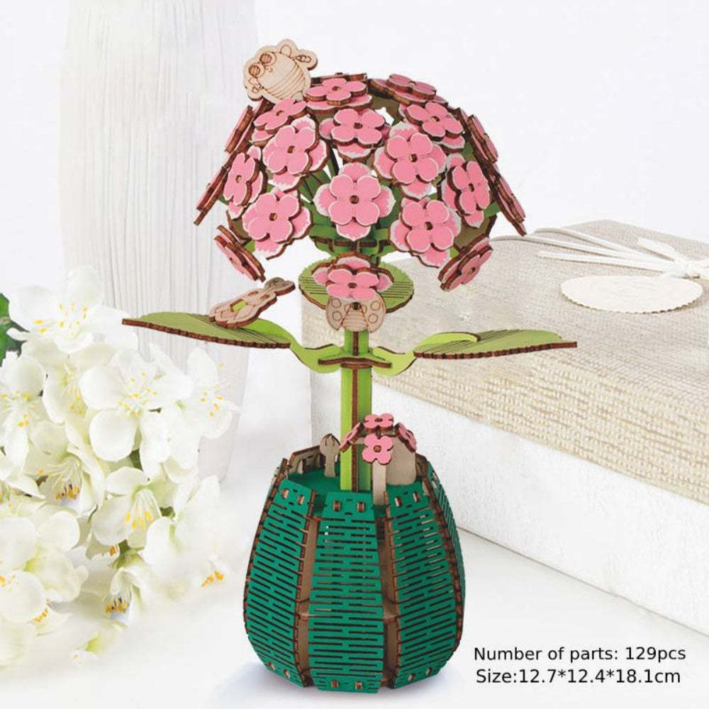 DIY Wooden Flower Puzzle 3D Puzzle Mother's Day Gift for Mum - soufeelus