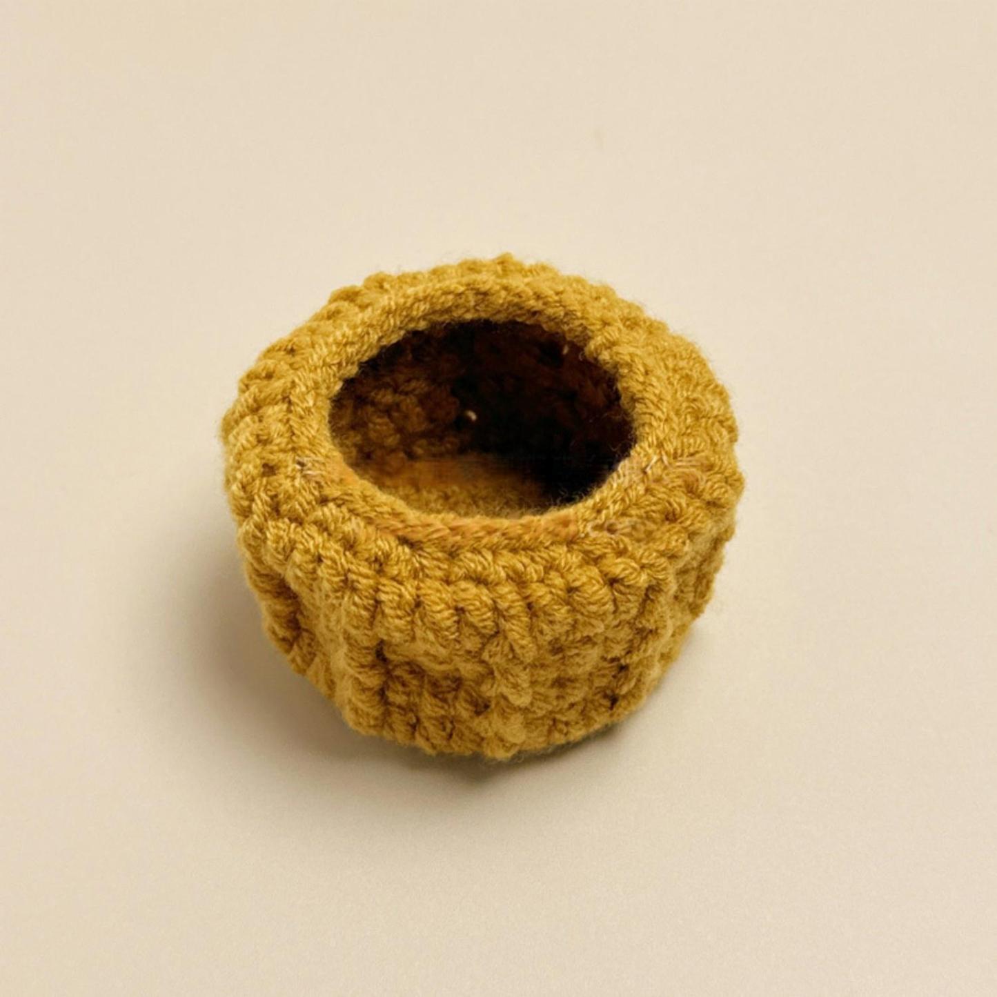 Knitted Flower Coasters Rapeseed Coaster Finished Hand-woven Flower Basket Decoration Gift For Mother And Girlfriend