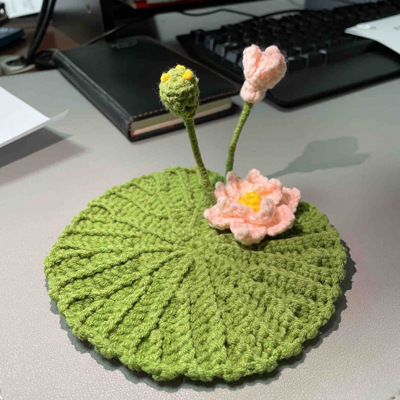 Knitted Lotus Coasters Hand-Woven Flower Crochet Material Kit Decoration Gift For Her