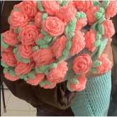 Hand-Knitted Rose Blanket Bouquet Blanket Diy Material Package Hand-Woven Flower Blanket Gift For Her