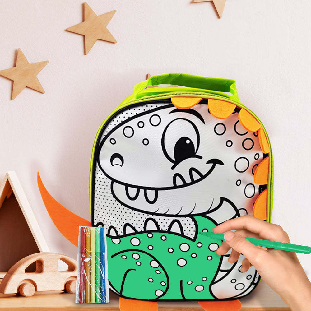 Doodle Dinosaur Backpack for Boys and Girls Cute Children's Backpack - soufeeltest