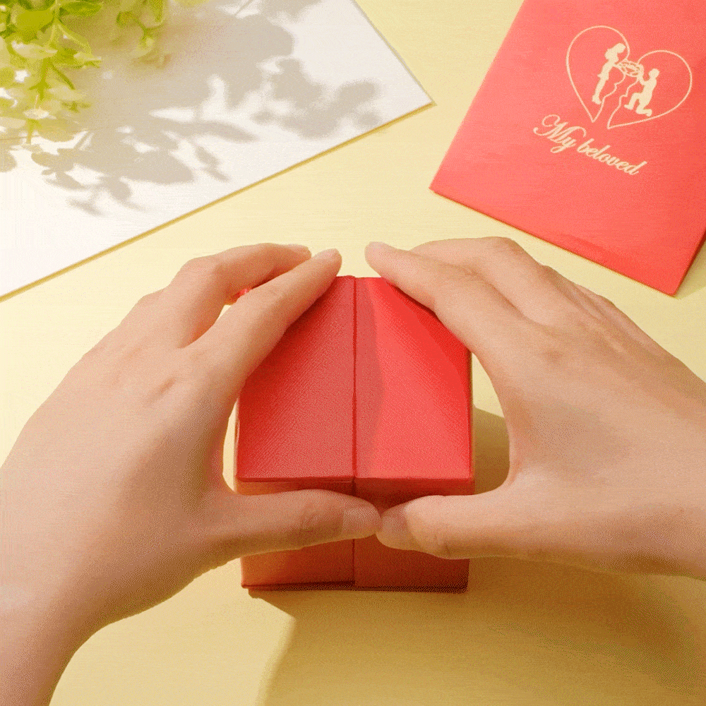 Liftable Rose Shaped Ring Gift Box Jewelry Organizer - soufeelus