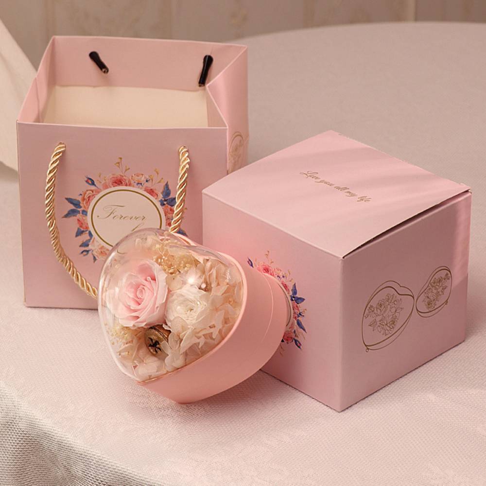 Rose Jewelry Box Heart Gift Box Necklace Gift Box Valentine's Day Gift for Her - soufeelus