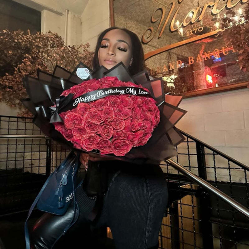 Glitter Rose Bouquet Best Valentine's Day Anniversary Gift for Her - soufeelus