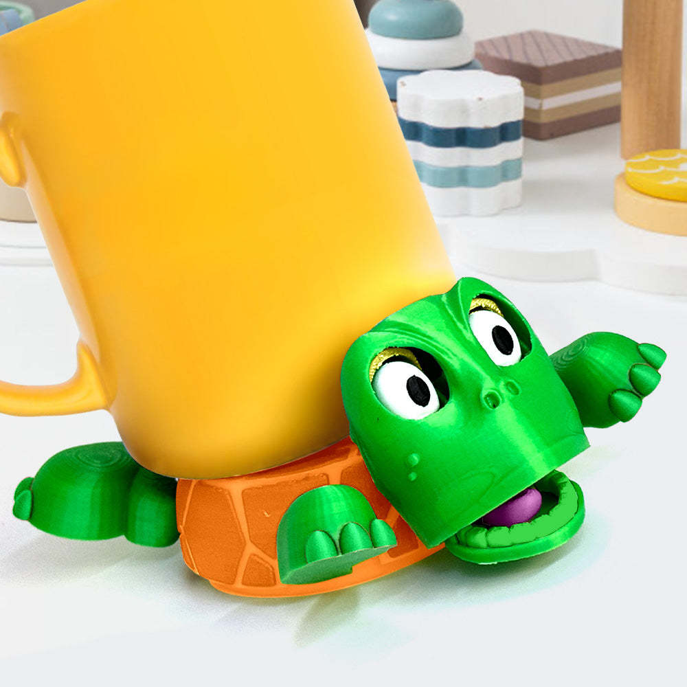 3D Printed Funny Turtle Coaster Creative Open Eyed Turtle Cup Holder Gift for Turtle Lover - soufeelus