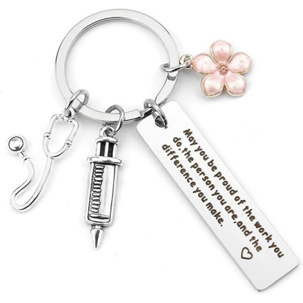 Nurse Keychain Stainless Steel Keychain Gifts For Women Nurses Week Gifts Nursing Graduation Gift Nurse Practitioner Gifts - soufeelus