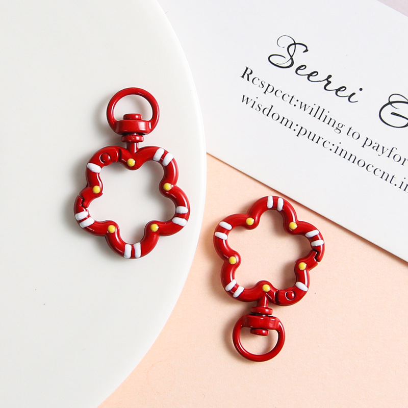 Red Flower Key Ring - soufeelus