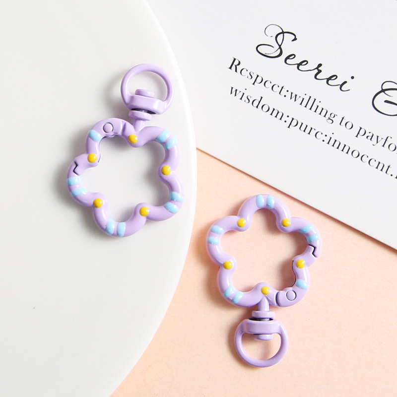 Purple Flower Key Ring - soufeelus
