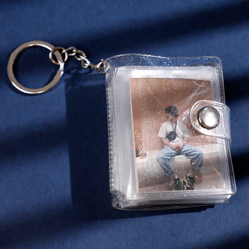 Gift for Her Scrapbook Keychain Mini Photo Album Keychain Photo Frame 16 Pockets - soufeelus