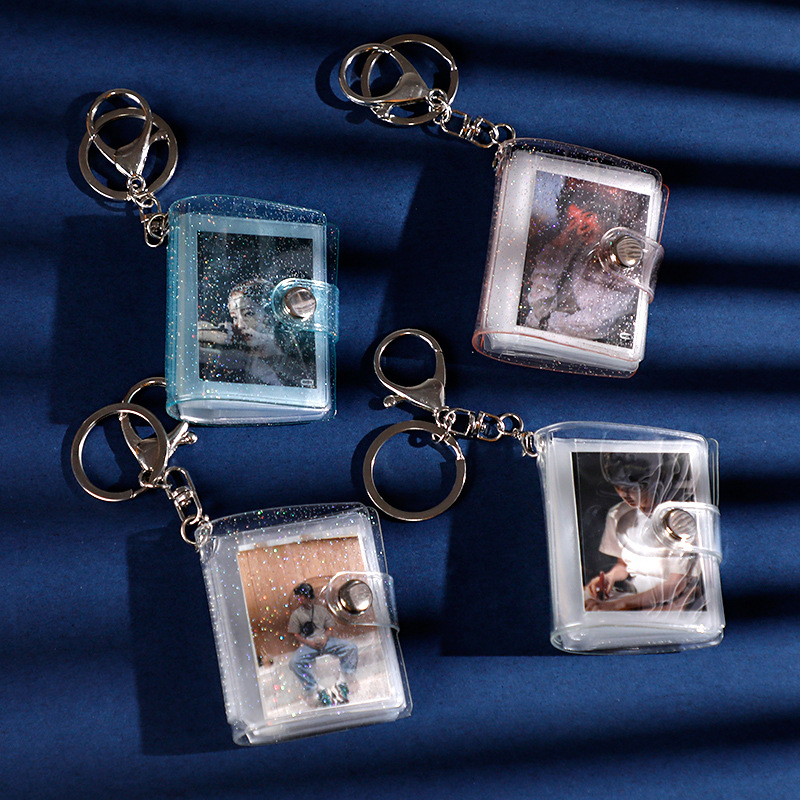 Gift for Her Scrapbook Keychain Mini Photo Album Keychain Photo Frame 16 Pockets - soufeelus