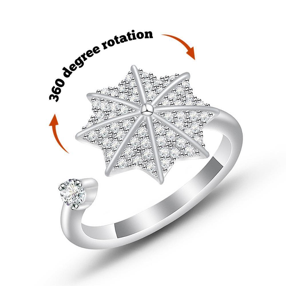 Women's Anxiety Ring Rotating Opening Ring Adjustable Rings Anniversary Birthday Gifts - soufeelus