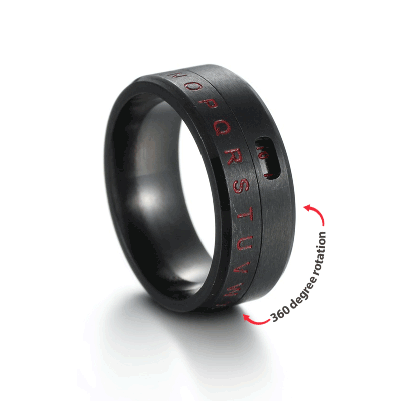 Men's Letter Anxiety Fidget Ring Anti-anxiety Relief Ring Birthday Gift - soufeelus