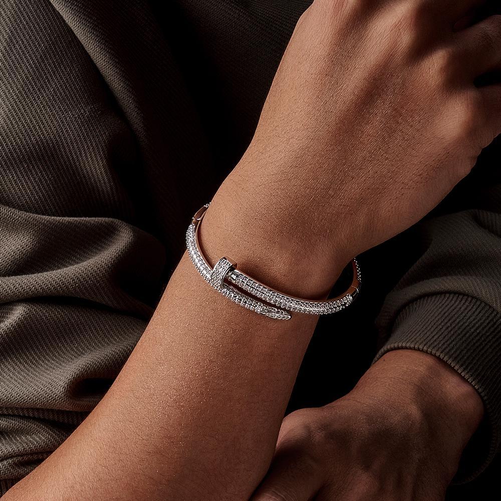 Hip Hop Bracelet Creative Nail Zircon Iced Bracelet For Men - soufeelus