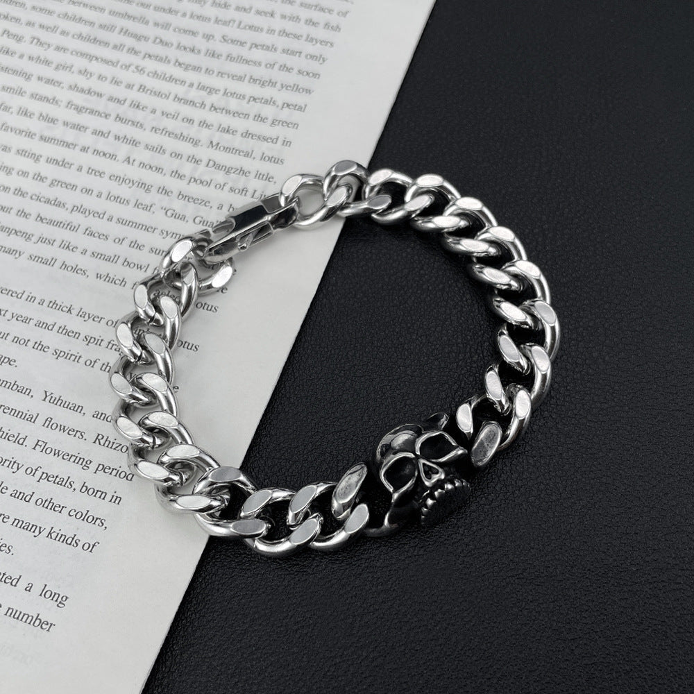 Trendy Men's Bracelet Cuban Chain Skull Hip Hop Gifts - soufeelus