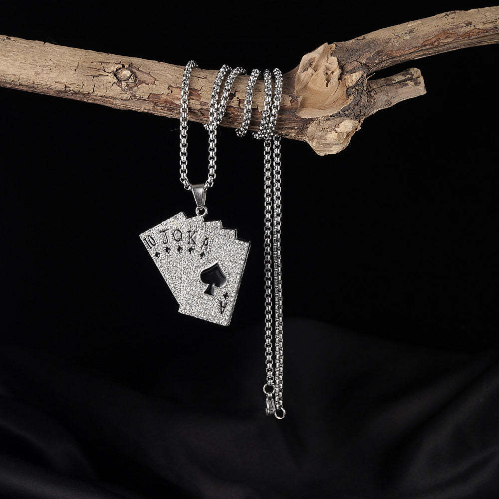 Poker Necklace Fashion Classic Flush Diamond Jewelry - soufeelus
