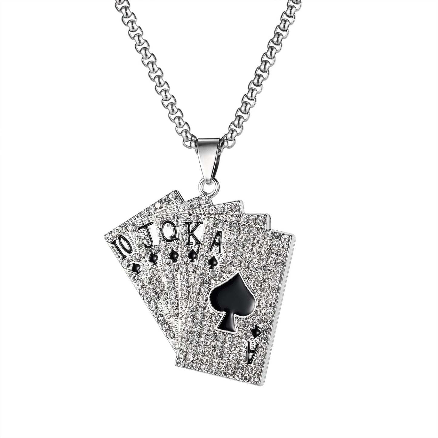 Poker Necklace Fashion Classic Flush Diamond Jewelry - soufeelus