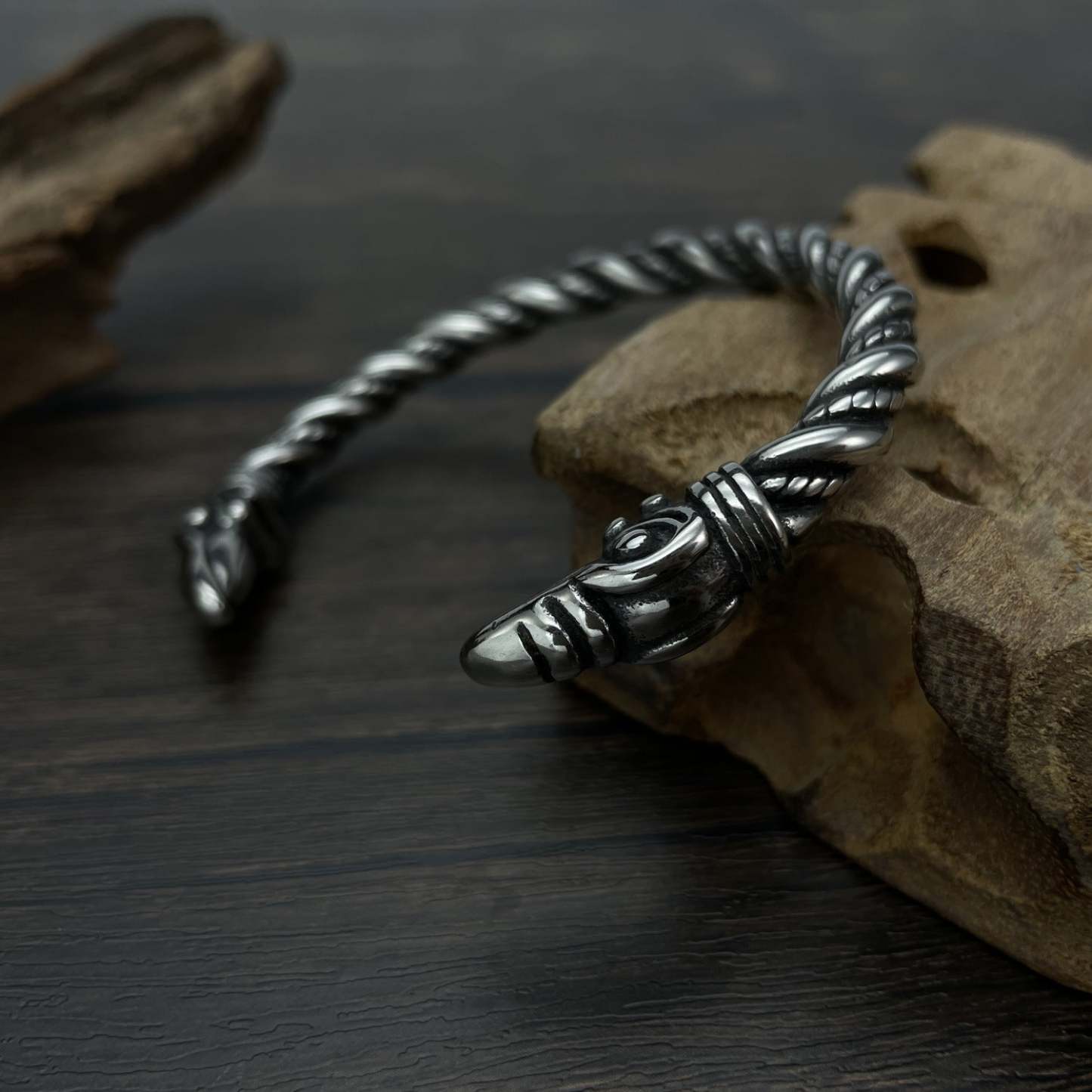 Retro Twist Men's Bracelet Open Eagle Head Jewelry - soufeelus