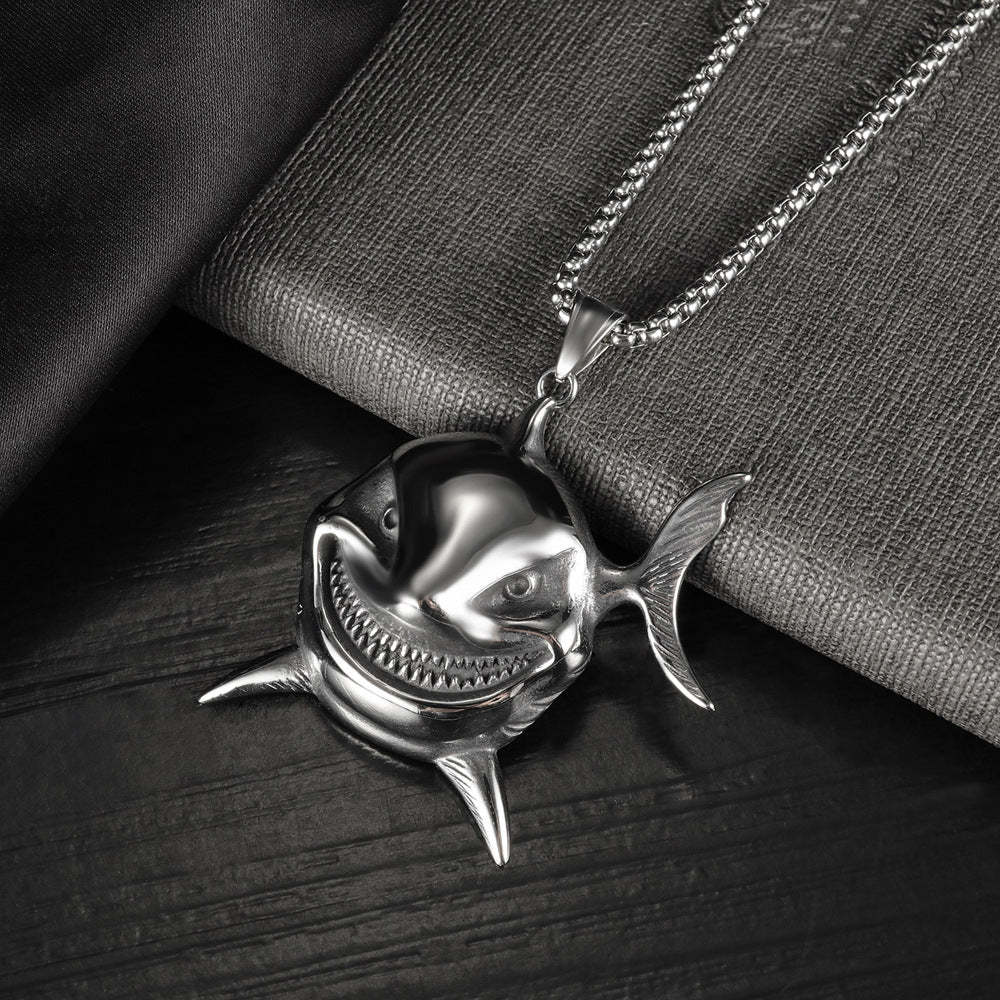 Fashion Retro Men's Necklace Clown Fish Evil Smile - soufeelus