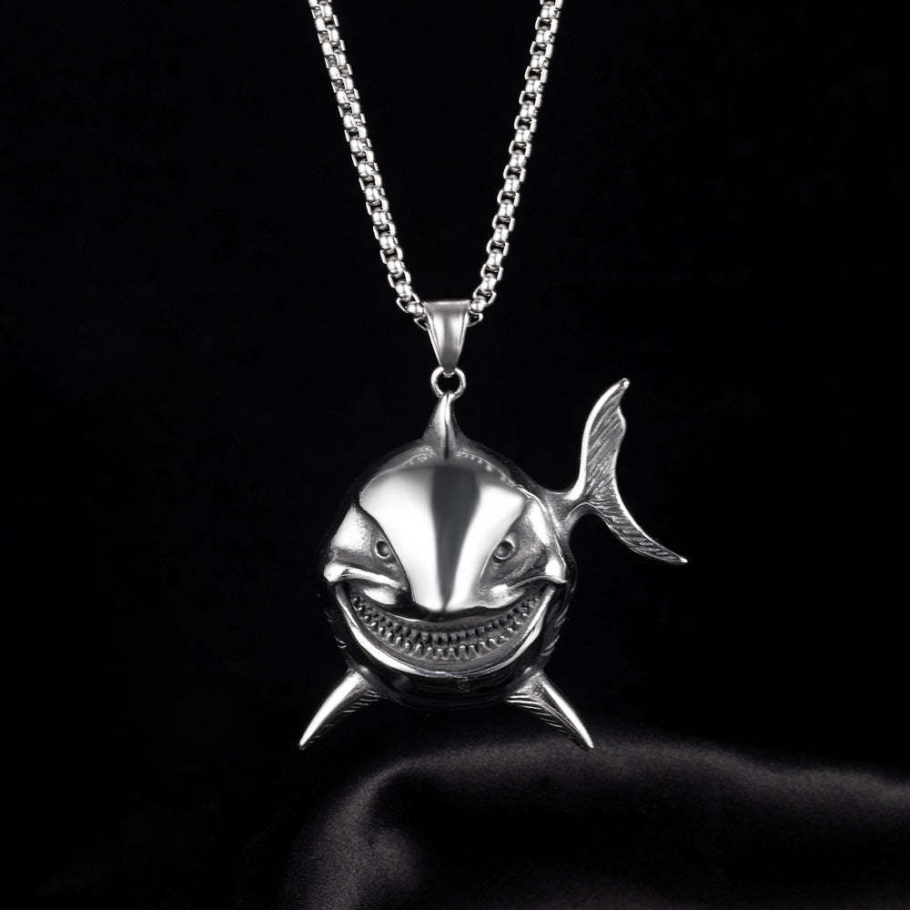 Fashion Retro Men's Necklace Clown Fish Evil Smile - soufeelus