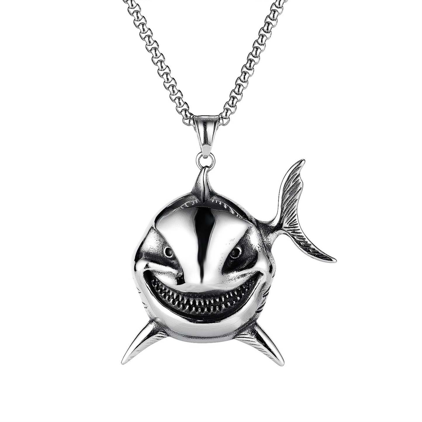 Fashion Retro Men's Necklace Clown Fish Evil Smile - soufeelus