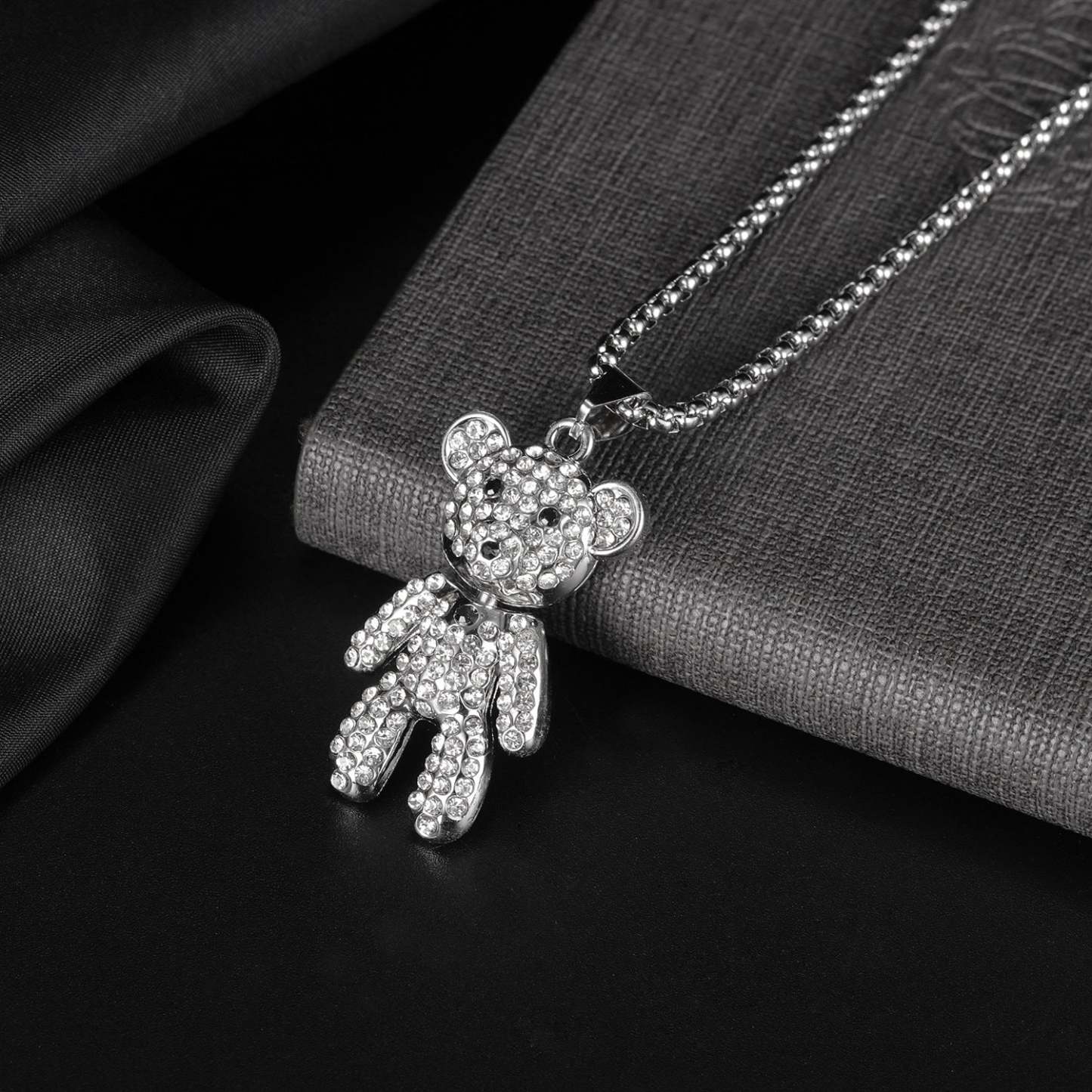 Diamond Bear Necklace Sweater Chain Fashion Gifts - soufeelus