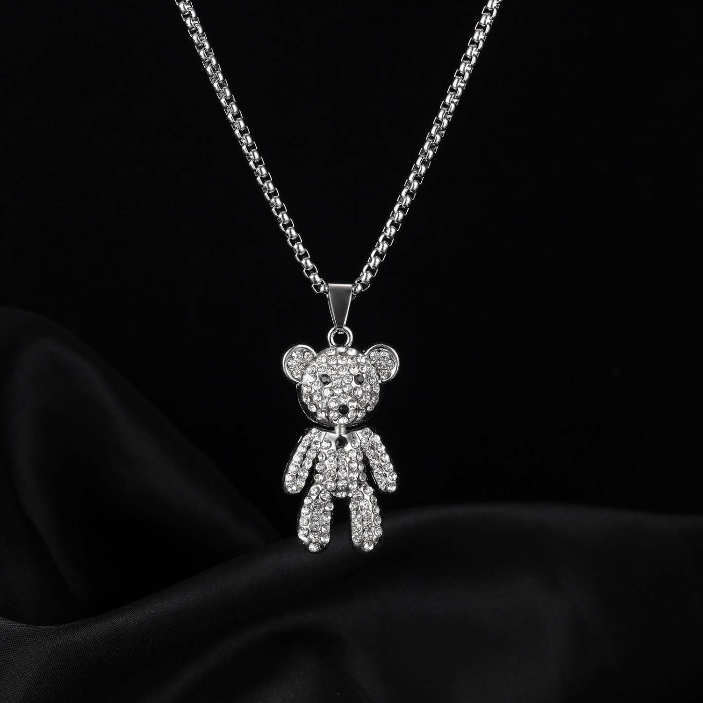 Diamond Bear Necklace Sweater Chain Fashion Gifts - soufeelus