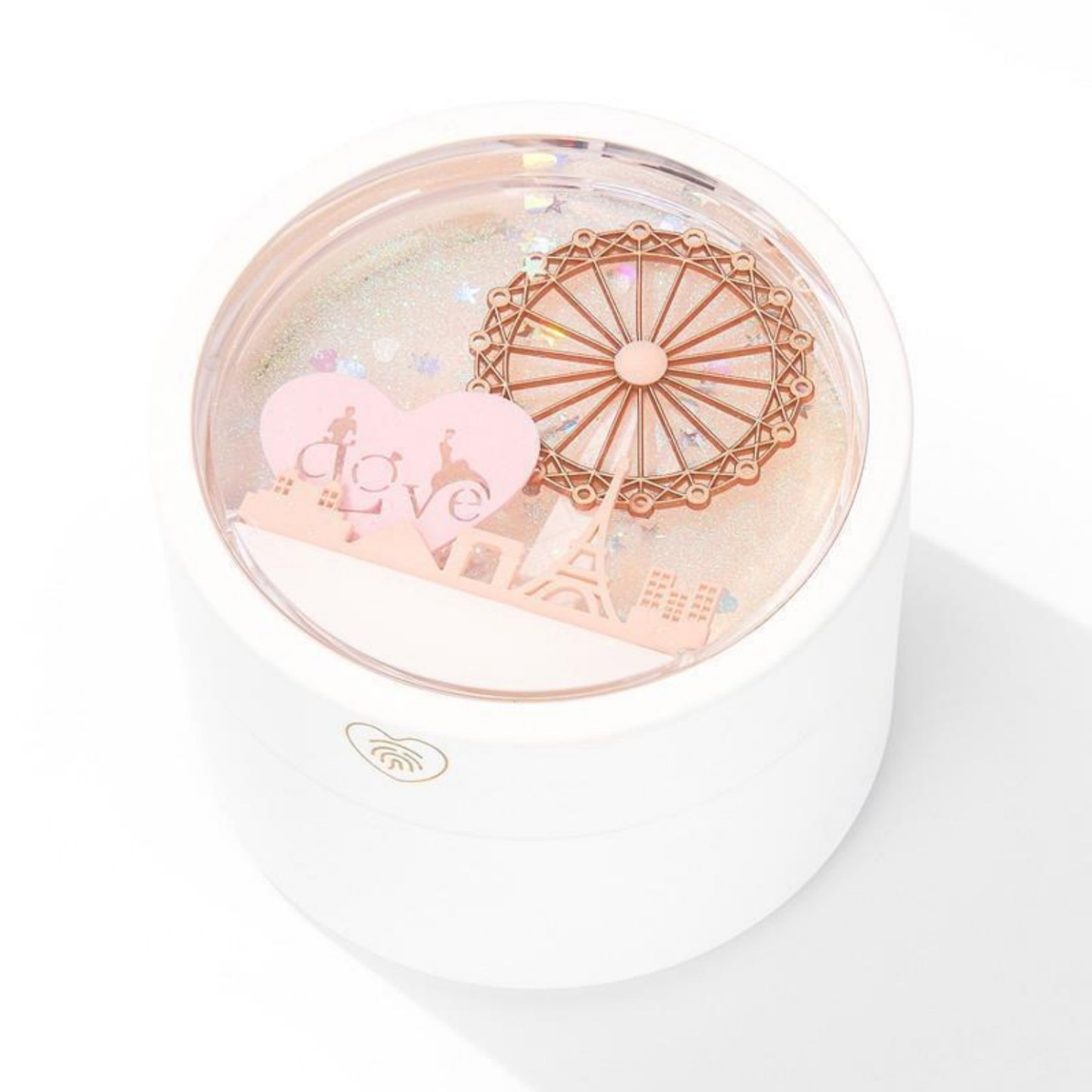 Necklace Pendant Box Jewelry Box Gift Boxes Single Neckline Box Pendant Wheel Round Jewelry Gift Case LED Light Clamshell Small for Proposal White & Pink