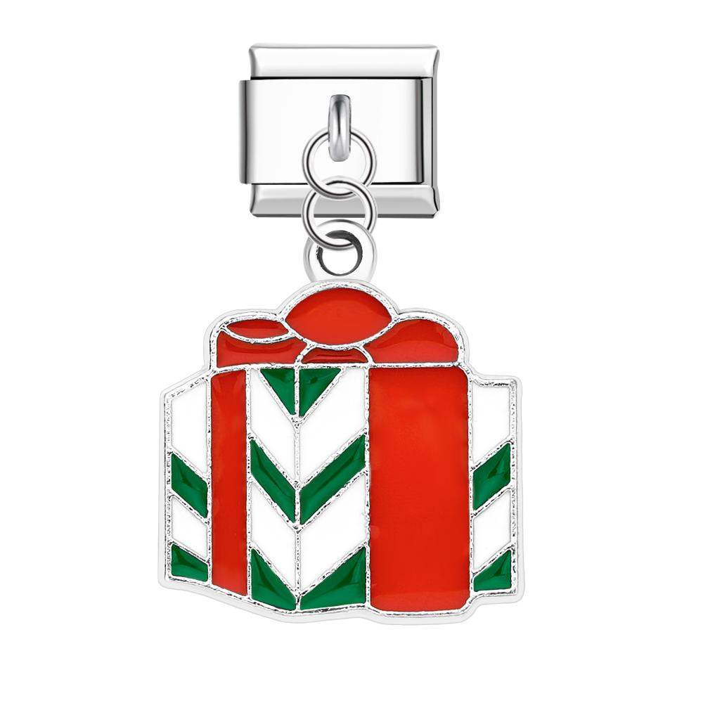 Christmas Gift Box Italian Charm For Italian Charm Bracelets Composable Link - soufeelus