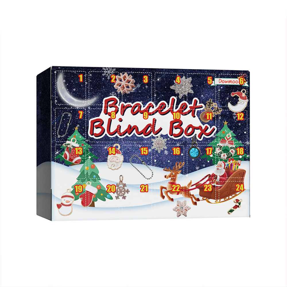 Christmas Advent Calendar Diy Bracelet Box Advent Calendar 24-Frame Calendar Surprise Bell Box - soufeelus
