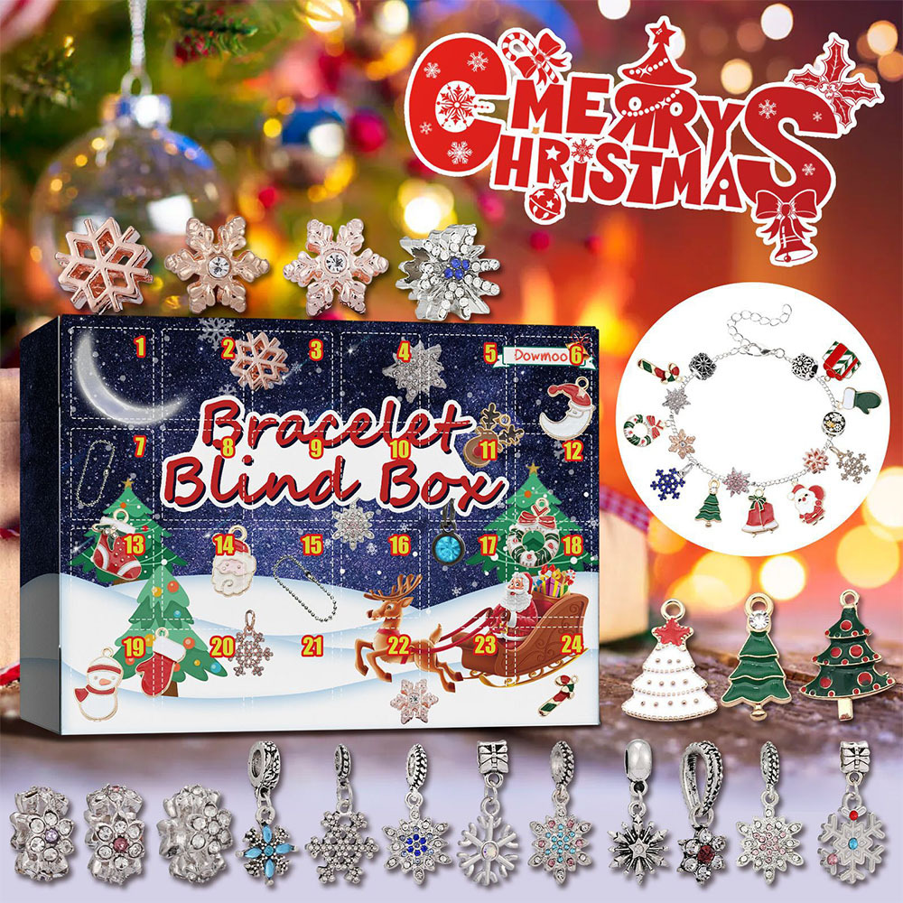 Christmas Advent Calendar Diy Bracelet Box Advent Calendar 24-Frame Calendar Surprise Bell Box - soufeelus