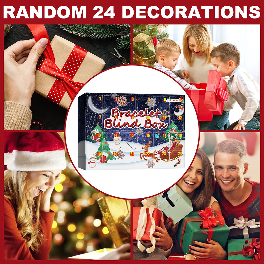 Christmas Advent Calendar Diy Bracelet Box Advent Calendar 24-Frame Calendar Surprise Bell Box - soufeelus
