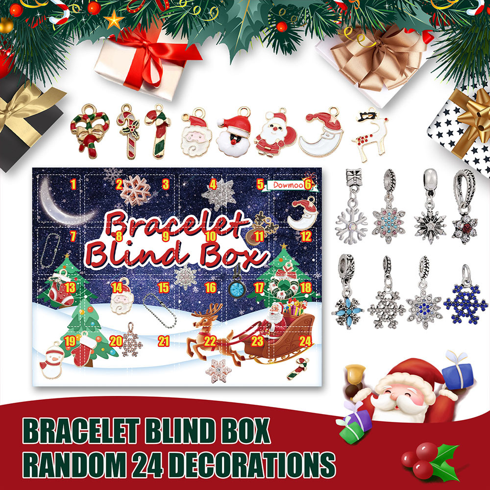 Christmas Advent Calendar Diy Bracelet Box Advent Calendar 24-Frame Calendar Surprise Bell Box - soufeelus