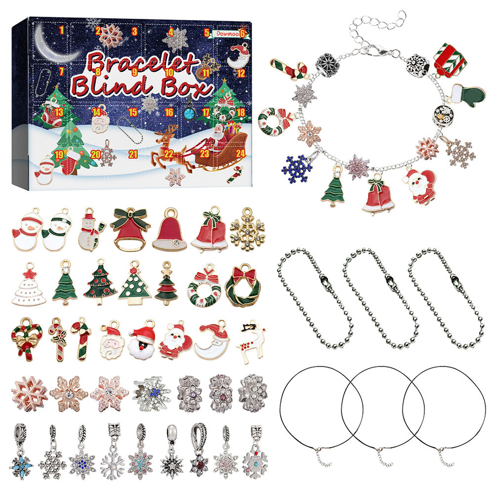 Christmas Advent Calendar Diy Bracelet Box Advent Calendar 24-Frame Calendar Surprise Bell Box - soufeelus