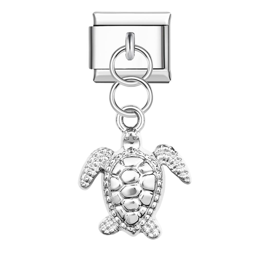 Silver Turtle Italian Charm For Italian Charm Bracelets Composable Link - soufeelus