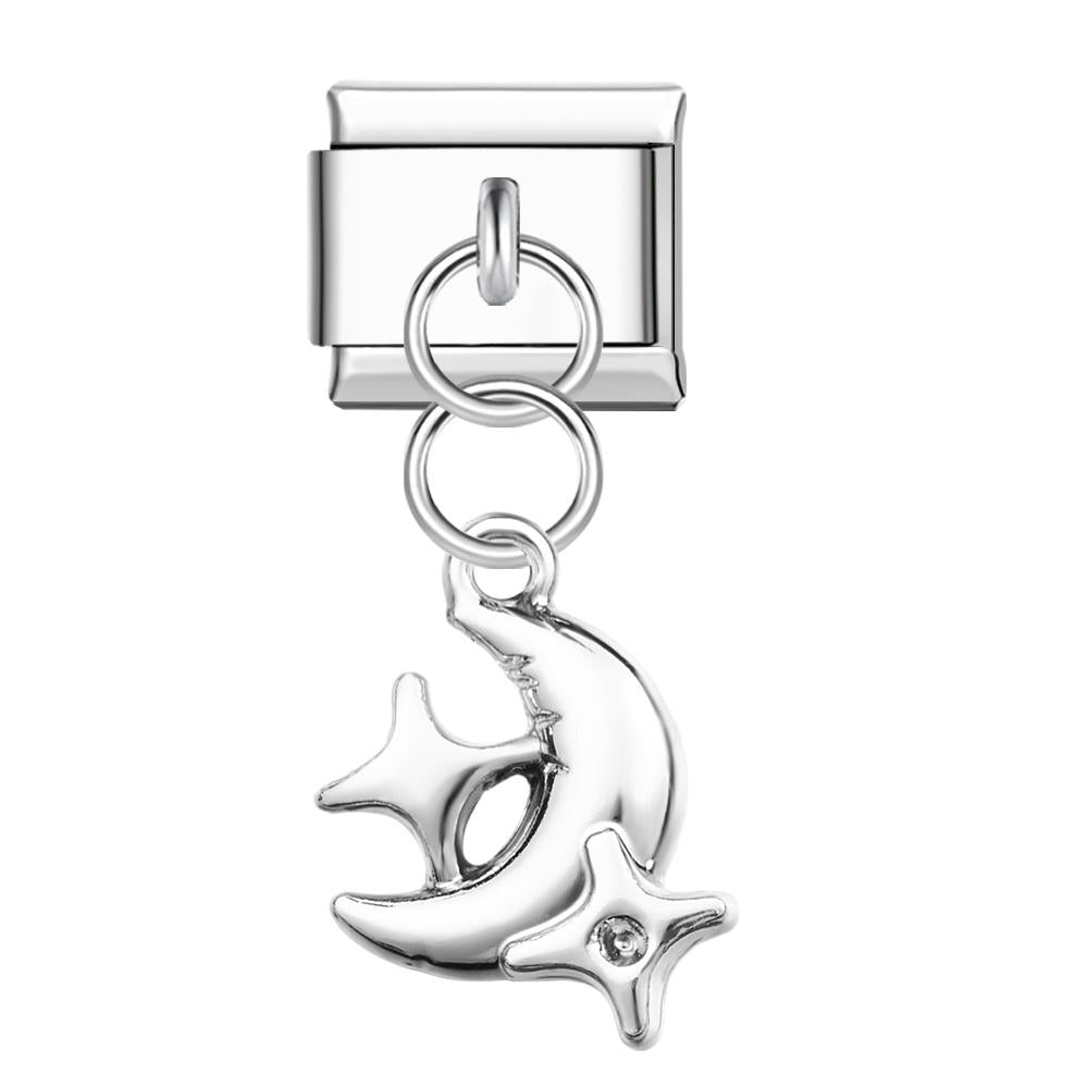 Star And Moon Italian Charm For Italian Charm Bracelets Composable Link - soufeelus