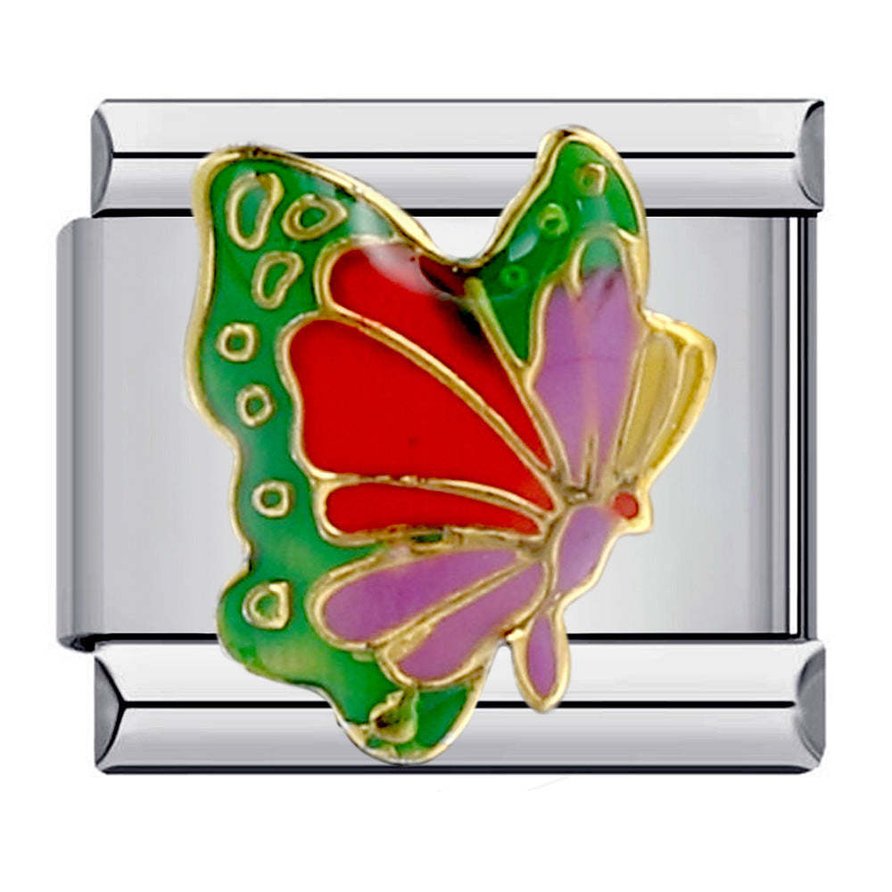 Colorful Butterfly Italian Charm For Italian Charm Bracelets Composable Link - soufeelus