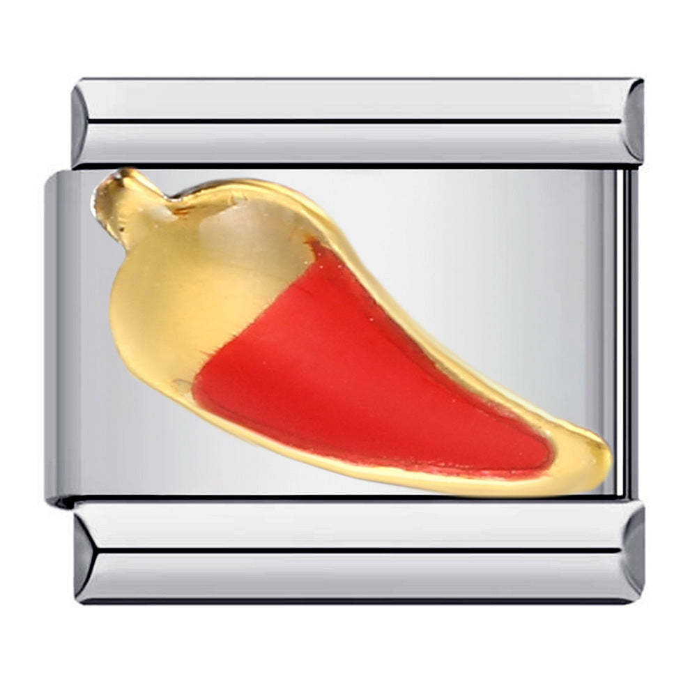 Chili Pepper Italian Charm For Italian Charm Bracelets Composable Link - soufeelus