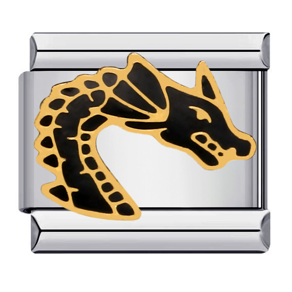 Golden Dragon Italian Charm For Italian Charm Bracelets Composable Link - soufeelus