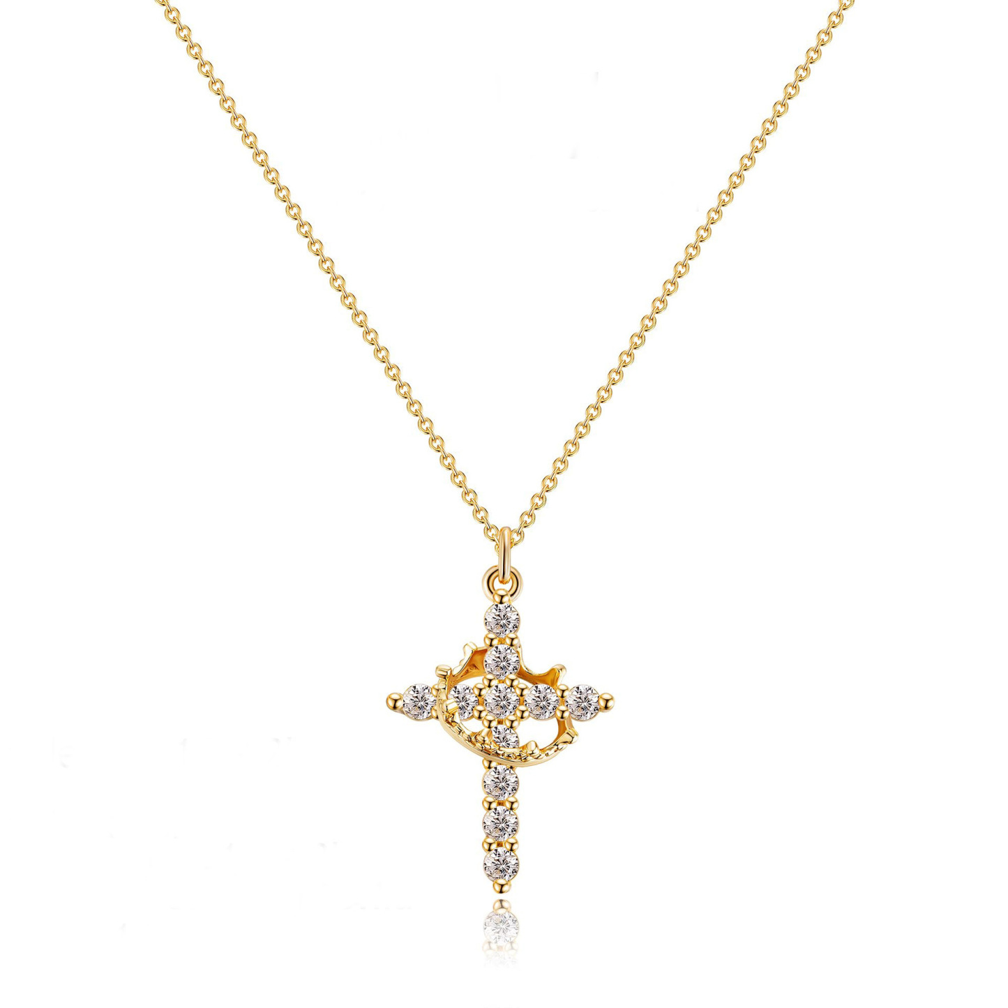 Crown of Faith Necklace Rotatable Crown Necklace Gift for Her