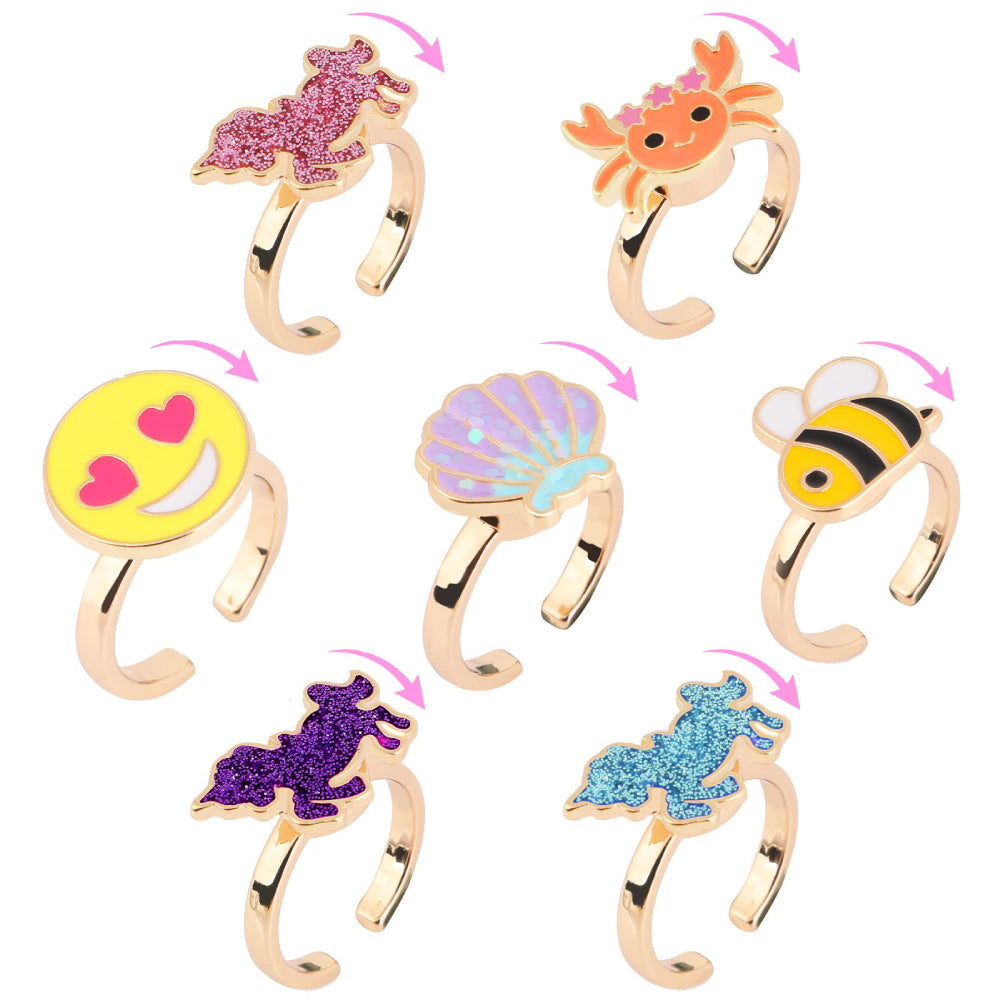 Fidget Rings for Anxiety Adjustable Rotating Rings for Women Girl Best Gifts for Birthday Holiday - soufeelus