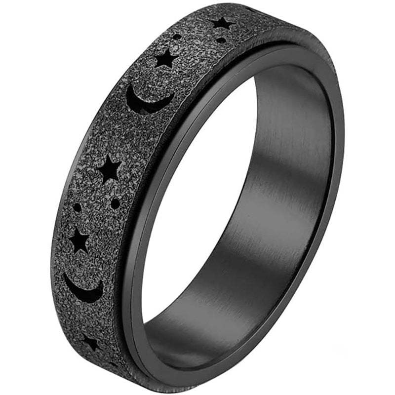 Anxiety Ring for Women Men Moon Star Relieving Anxiety Rotating Ring Jewelry Gifts - soufeelus