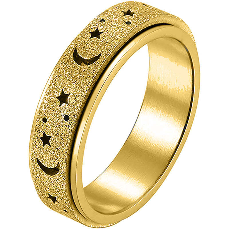 Anxiety Ring for Women Men Moon Star Relieving Anxiety Rotating Ring Jewelry Gifts - soufeelus