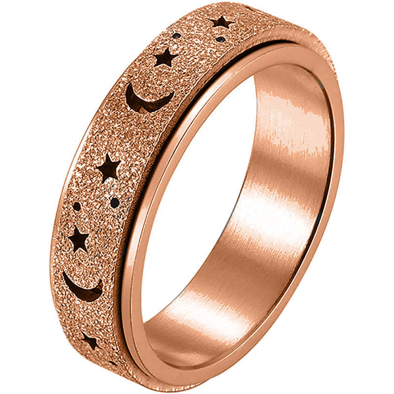 Anxiety Ring for Women Men Moon Star Relieving Anxiety Rotating Ring Jewelry Gifts - soufeelus