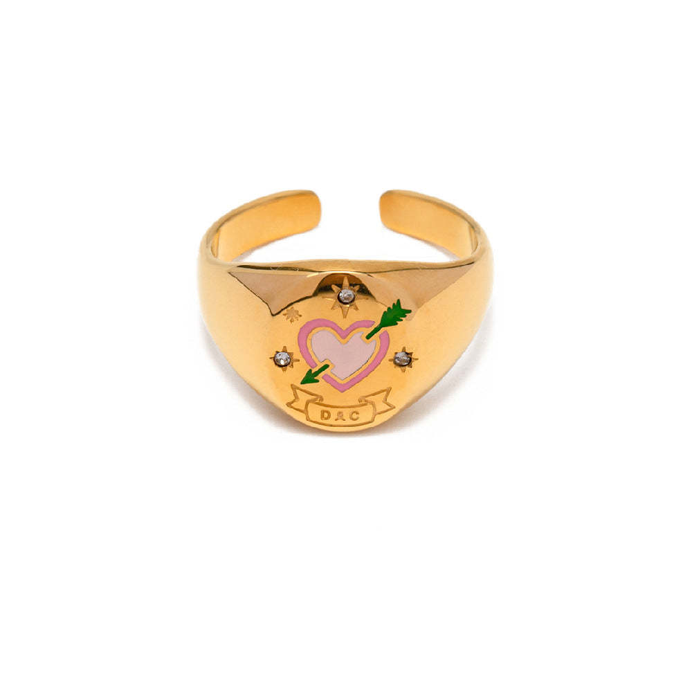 Enamel Ring Amulet Open Ring - soufeelus